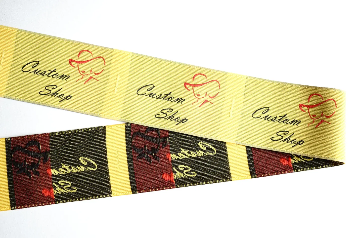 Collection of textile emblems with different characters and colours