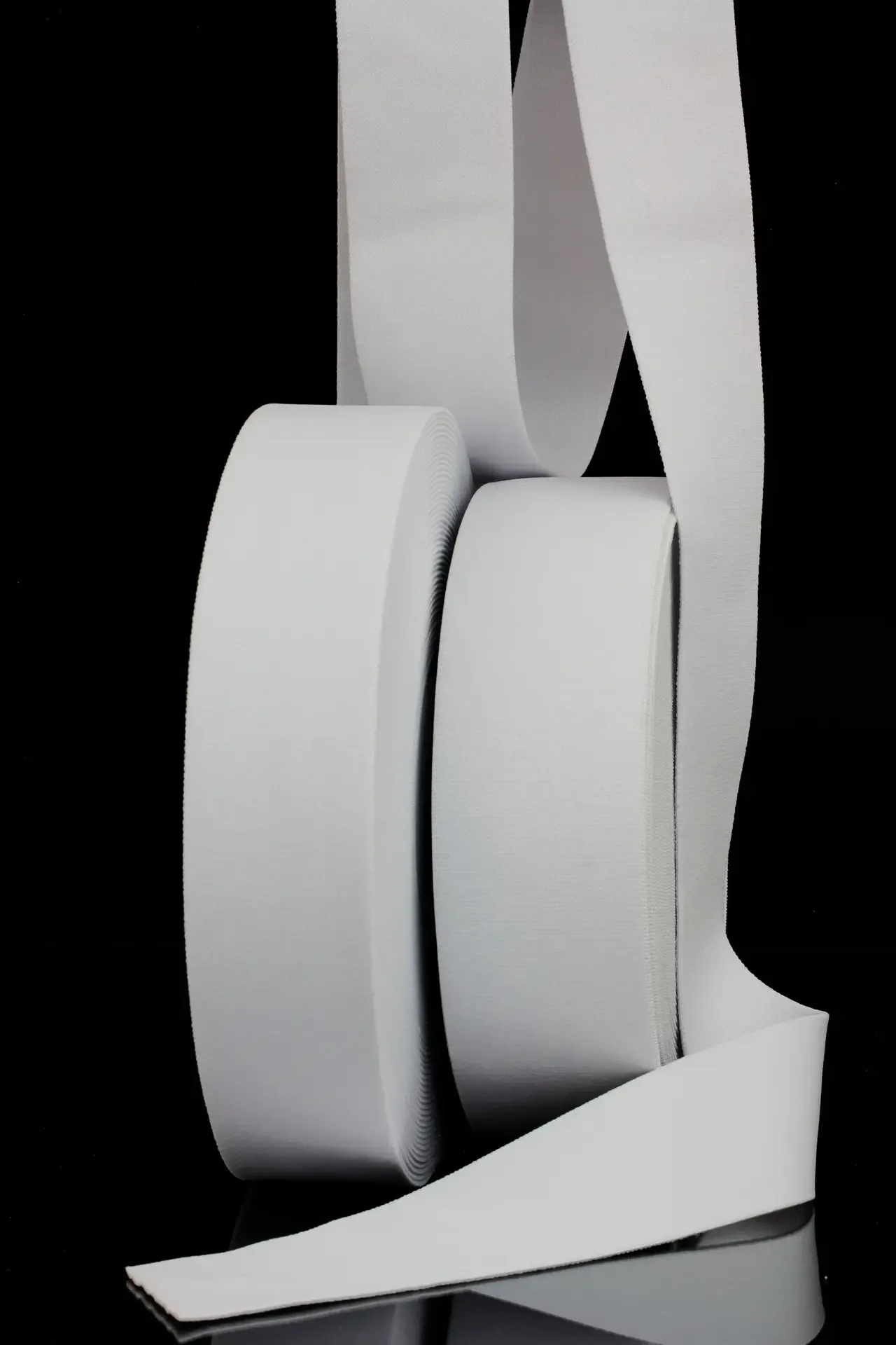 White elastic tape prepared for sublimation printing